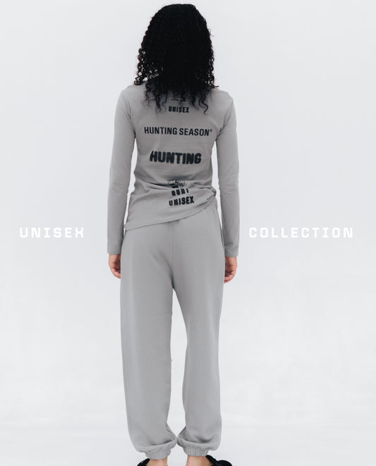 Джогери Vintage Grey UNISEX — сірі оверсайз джогери з принтами HUNTING SEASON