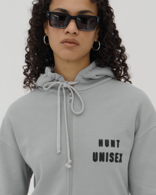 Укорочене худі ZIP Vintage Grey UNISEX — передній ракурс